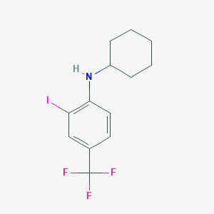 molecular formula C13H15F3IN B8159714 N-Cyclohexyl-2-iodo-4-(trifluoromethyl)aniline 