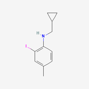 molecular formula C11H14IN B8159737 N-(Cyclopropylmethyl)-2-iodo-4-methylaniline 