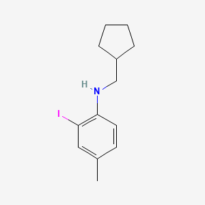 molecular formula C13H18IN B8159738 N-(Cyclopentylmethyl)-2-iodo-4-methylaniline 