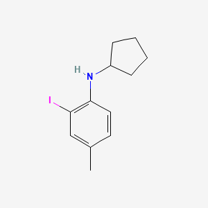 molecular formula C12H16IN B8159744 N-Cyclopentyl-2-iodo-4-methylaniline 