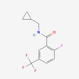 molecular formula C12H11F3INO B8159767 N-(Cyclopropylmethyl)-2-iodo-5-(trifluoromethyl)benzamide 