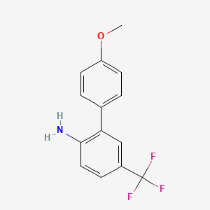 molecular formula C14H12F3NO B8159780 4'-Methoxy-5-(trifluoromethyl)-[1,1'-biphenyl]-2-amine 