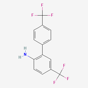 molecular formula C14H9F6N B8159784 4',5-Bis(trifluoromethyl)-[1,1'-biphenyl]-2-amine 