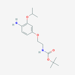 molecular formula C16H26N2O4 B8159799 tert-Butyl (2-(4-amino-3-isopropoxyphenoxy)ethyl)carbamate 