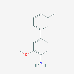 molecular formula C14H15NO B8159880 3-Methoxy-3'-methyl-[1,1'-biphenyl]-4-amine 