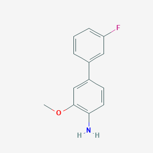 molecular formula C13H12FNO B8159886 3'-Fluoro-3-methoxy-[1,1'-biphenyl]-4-amine 