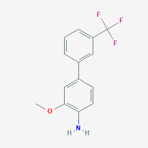 molecular formula C14H12F3NO B8159892 3-Methoxy-3'-(trifluoromethyl)-[1,1'-biphenyl]-4-amine 