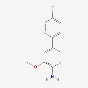 molecular formula C13H12FNO B8159900 4'-Fluoro-3-methoxy-[1,1'-biphenyl]-4-amine 