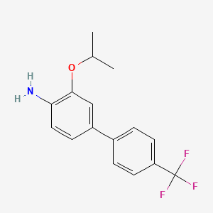 molecular formula C16H16F3NO B8159912 3-Isopropoxy-4'-(trifluoromethyl)-[1,1'-biphenyl]-4-amine 