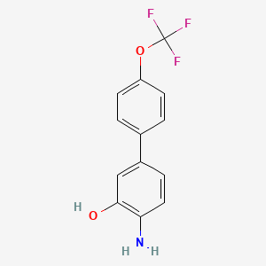 molecular formula C13H10F3NO2 B8159920 4-Amino-4'-(trifluoromethoxy)-[1,1'-biphenyl]-3-ol 