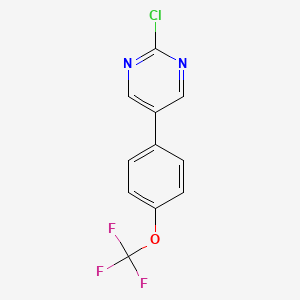 molecular formula C11H6ClF3N2O B8159925 2-Chloro-5-(4-(trifluoromethoxy)phenyl)pyrimidine 