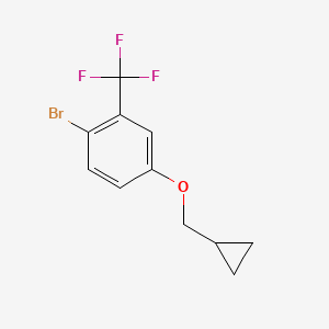 molecular formula C11H10BrF3O B8159934 1-Bromo-4-(cyclopropylmethoxy)-2-(trifluoromethyl)benzene 
