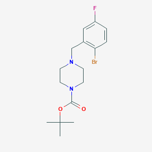 molecular formula C16H22BrFN2O2 B8159955 4-(2-Bromo-5-fluoro-benzyl)-piperazine-1-carboxylic acid tert-butyl ester 