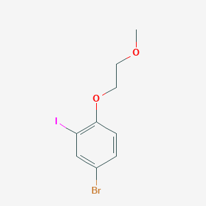 molecular formula C9H10BrIO2 B8160054 4-Bromo-2-iodo-1-(2-methoxyethoxy)benzene 