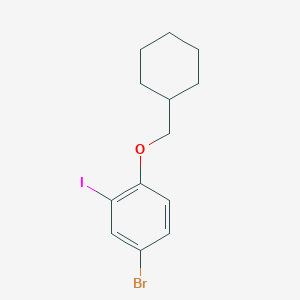 molecular formula C13H16BrIO B8160059 4-Bromo-1-(cyclohexylmethoxy)-2-iodobenzene 