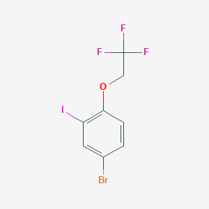 molecular formula C8H5BrF3IO B8160081 4-Bromo-2-iodo-1-(2,2,2-trifluoroethoxy)benzene 