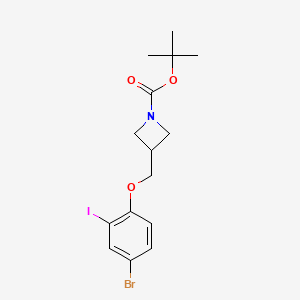molecular formula C15H19BrINO3 B8160084 tert-Butyl 3-((4-bromo-2-iodophenoxy)methyl)azetidine-1-carboxylate 