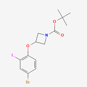 molecular formula C14H17BrINO3 B8160090 tert-Butyl 3-(4-bromo-2-iodophenoxy)azetidine-1-carboxylate 
