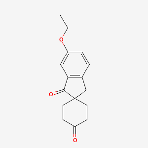 molecular formula C16H18O3 B8160091 6'-Ethoxyspiro[cyclohexane-1,2'-indene]-1',4(3'H)-dione 