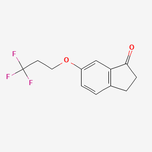 molecular formula C12H11F3O2 B8160102 6-(3,3,3-trifluoropropoxy)-2,3-dihydro-1H-inden-1-one 