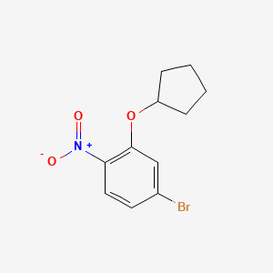 molecular formula C11H12BrNO3 B8160124 4-Bromo-2-(cyclopentyloxy)-1-nitrobenzene 