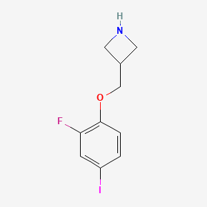 molecular formula C10H11FINO B8160155 3-((2-Fluoro-4-iodophenoxy)methyl)azetidine 