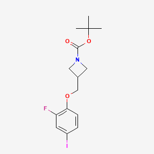 molecular formula C15H19FINO3 B8160163 tert-Butyl 3-((2-fluoro-4-iodophenoxy)methyl)azetidine-1-carboxylate 