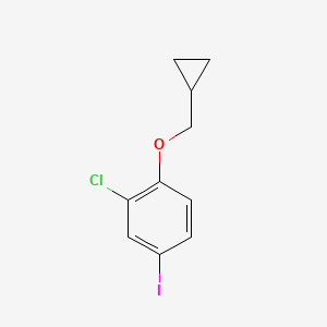 molecular formula C10H10ClIO B8160187 2-Chloro-1-(cyclopropylmethoxy)-4-iodobenzene 