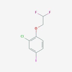 molecular formula C8H6ClF2IO B8160189 2-Chloro-1-(2,2-difluoroethoxy)-4-iodobenzene 