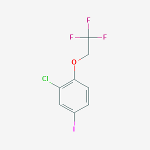 molecular formula C8H5ClF3IO B8160191 2-Chloro-4-iodo-1-(2,2,2-trifluoroethoxy)benzene 