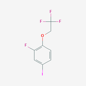 molecular formula C8H5F4IO B8160195 2-Fluoro-4-iodo-1-(2,2,2-trifluoroethoxy)benzene 