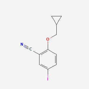 molecular formula C11H10INO B8160213 2-(Cyclopropylmethoxy)-5-iodobenzonitrile 