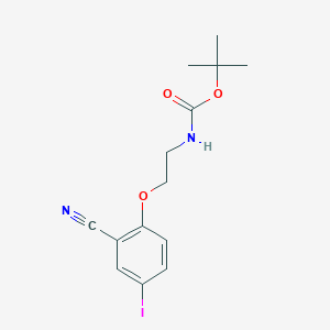 molecular formula C14H17IN2O3 B8160218 tert-Butyl (2-(2-cyano-4-iodophenoxy)ethyl)carbamate 