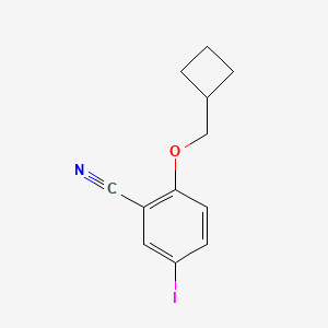 molecular formula C12H12INO B8160222 2-(Cyclobutylmethoxy)-5-iodobenzonitrile 