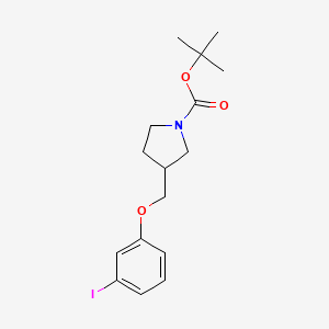 molecular formula C16H22INO3 B8160227 tert-Butyl 3-((3-iodophenoxy)methyl)pyrrolidine-1-carboxylate 