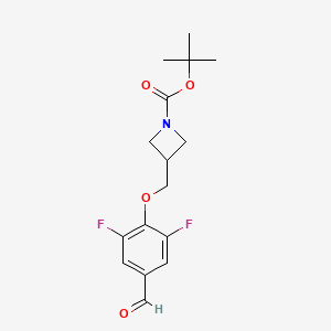 molecular formula C16H19F2NO4 B8160267 tert-Butyl 3-((2,6-difluoro-4-formylphenoxy)methyl)azetidine-1-carboxylate 