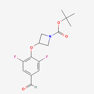 molecular formula C15H17F2NO4 B8160271 tert-Butyl 3-(2,6-difluoro-4-formylphenoxy)azetidine-1-carboxylate 