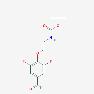 molecular formula C14H17F2NO4 B8160272 tert-Butyl (2-(2,6-difluoro-4-formylphenoxy)ethyl)carbamate 