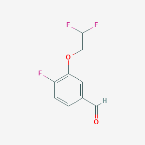 molecular formula C9H7F3O2 B8160279 3-(2,2-Difluoroethoxy)-4-fluorobenzaldehyde 