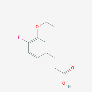 molecular formula C12H15FO3 B8160287 3-(4-Fluoro-3-isopropoxyphenyl)propanoic acid 