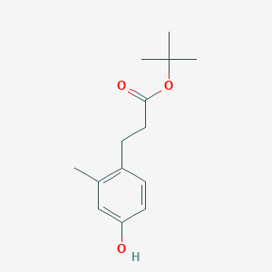 molecular formula C14H20O3 B8160290 tert-Butyl 3-(4-hydroxy-2-methylphenyl)propanoate 