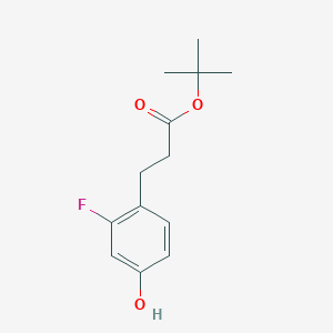 molecular formula C13H17FO3 B8160298 tert-Butyl 3-(2-fluoro-4-hydroxyphenyl)propanoate 