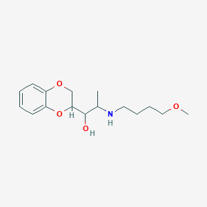 molecular formula C16H25NO4 B081603 alpha-(1-((4-Methoxybutyl)amino)ethyl)-1,4-benzodioxan-2-methanol CAS No. 13627-85-5