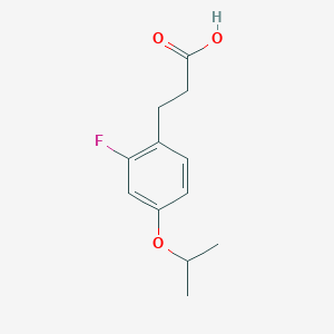 molecular formula C12H15FO3 B8160305 3-(2-Fluoro-4-isopropoxyphenyl)propanoic acid 