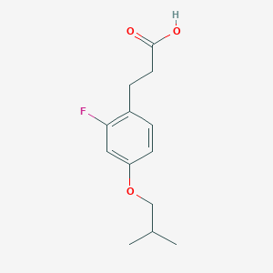 molecular formula C13H17FO3 B8160309 3-(2-Fluoro-4-isobutoxyphenyl)propanoic acid 