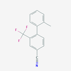 molecular formula C15H10F3N B8160314 2'-Methyl-2-(trifluoromethyl)-[1,1'-biphenyl]-4-carbonitrile 
