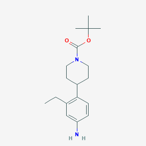molecular formula C18H28N2O2 B8160322 tert-Butyl 4-(4-amino-2-ethylphenyl)piperidine-1-carboxylate 