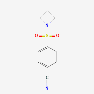 molecular formula C10H10N2O2S B8160329 4-(Azetidin-1-ylsulfonyl)benzonitrile 