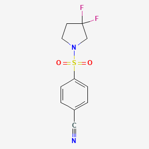 molecular formula C11H10F2N2O2S B8160336 4-((3,3-Difluoropyrrolidin-1-yl)sulfonyl)benzonitrile 