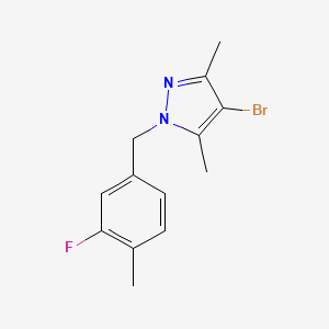 molecular formula C13H14BrFN2 B8160349 4-Bromo-1-(3-fluoro-4-methylbenzyl)-3,5-dimethyl-1H-pyrazole 